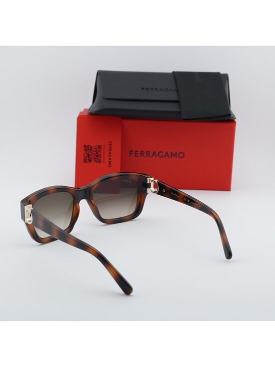 Salvatore Ferragamo SF1012S 214 Sunglasses Havana Rectangle Frame, Brown Lenses main image 8